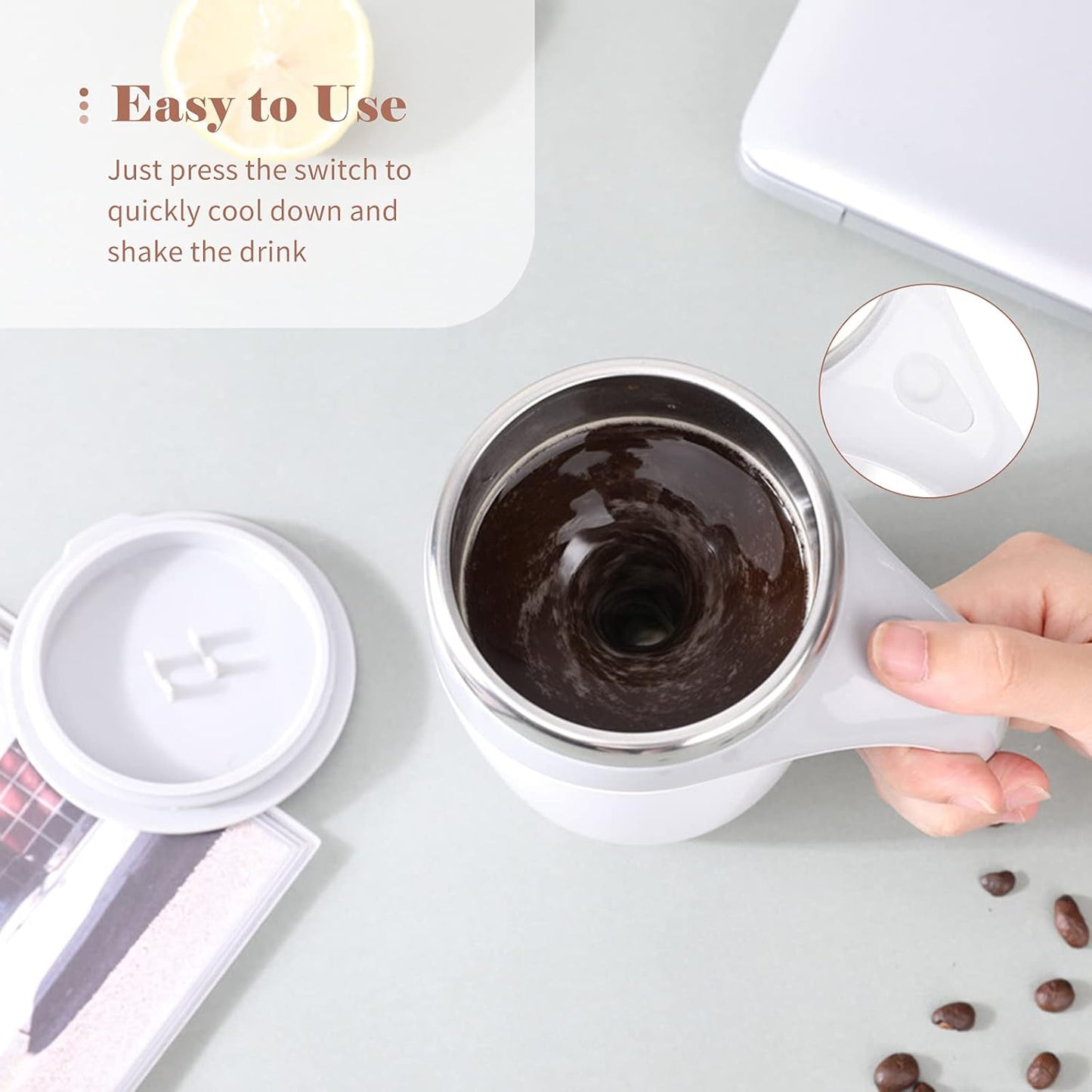 Self Stirring Mug with Lid 380mL