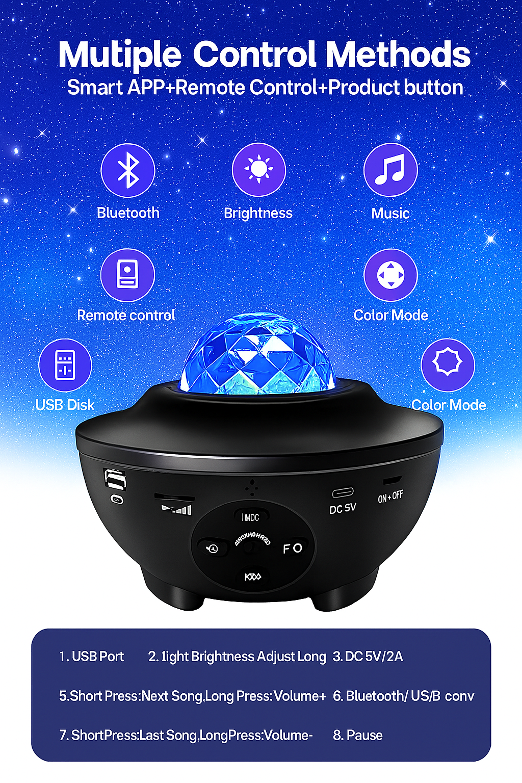 Galaxy Ocean Light Projector – بروجكتر ضوء المجرة والمحيط