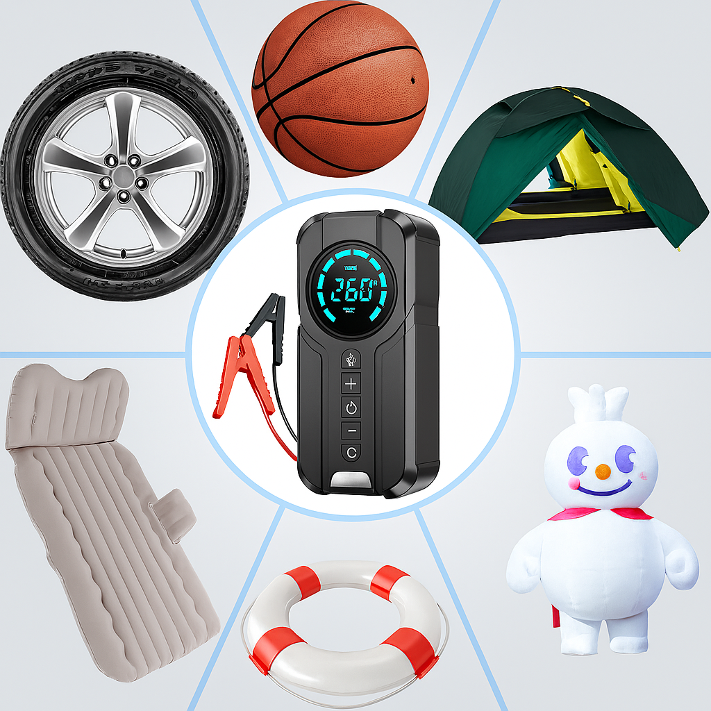 Jump Starter With Air Pump هيكساليفينغ™ جهاز تشغيل البطارية مع منفاخ هواء